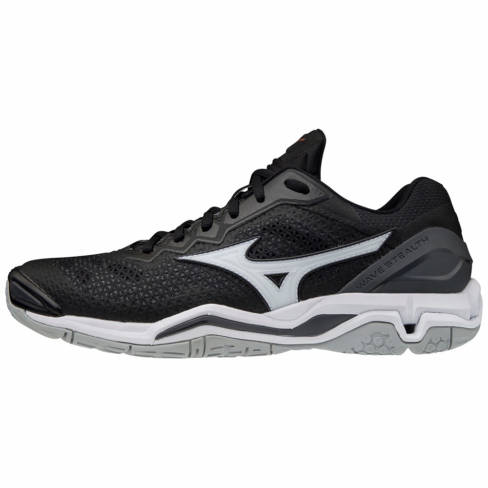 Mizuno Wave Stealth V - Erkek Hentbol Ayakkabısı - Siyah/Beyaz Türkiye (ILEBOD-724)